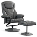 MCombo Relaxsessel Fernsehsessel TV- Sessel Drehsessel mit Fußhocker, 360° drehbar, mit Seitentasche Kunstleder-Bezug, Kariert 9022