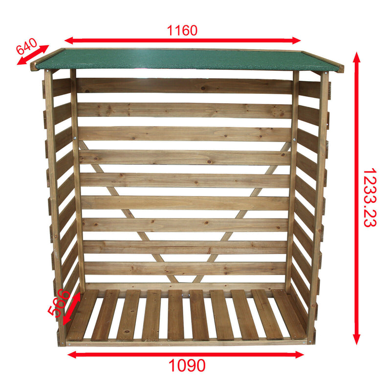 M MCombo Holzregal, Outdoor Kaminholzregel mit Rückwand, Holzunterstand mit wasserdichter Abdeckung, 1202/1200/1213