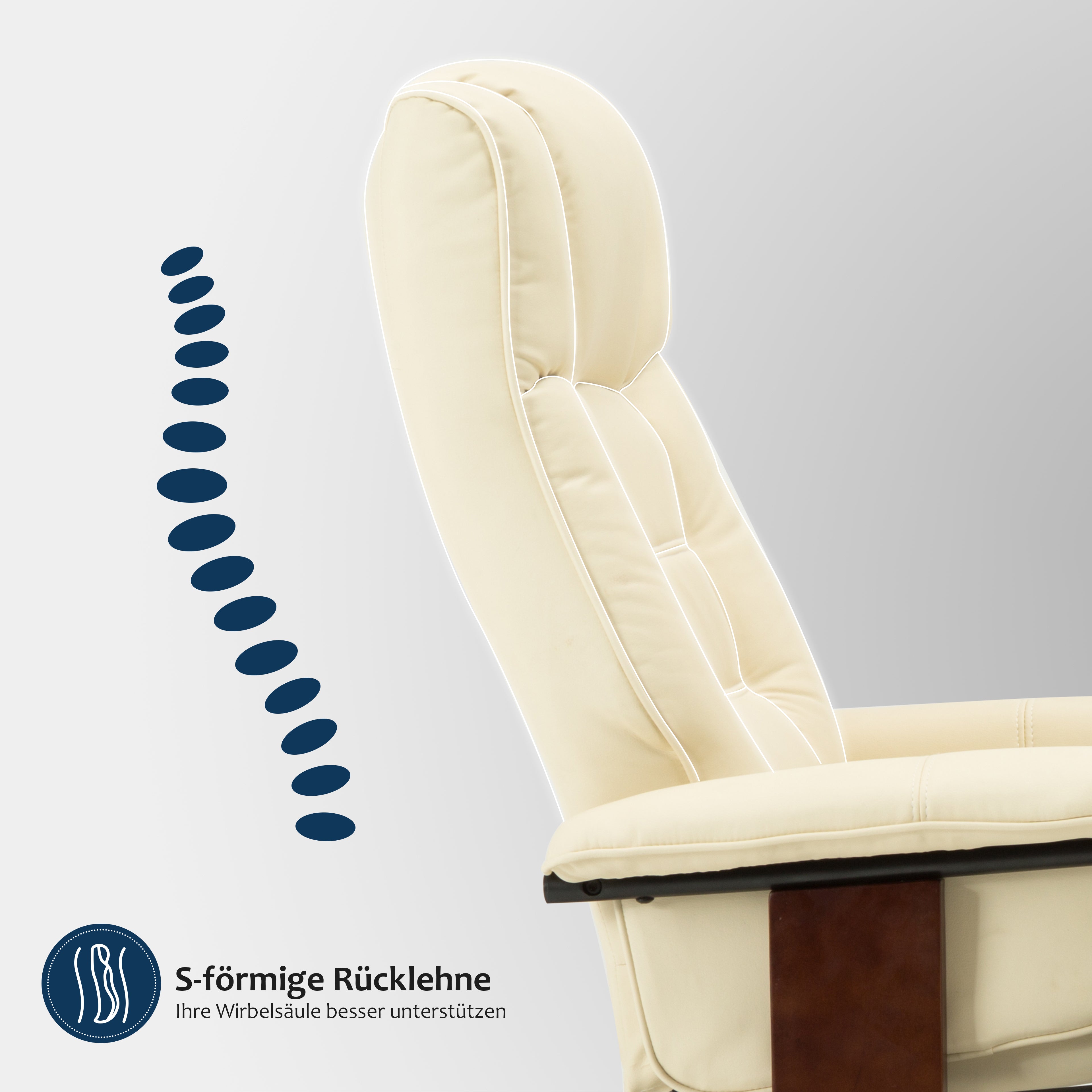 MCombo recliner chair with footstool, 360° swivel TV chair with reclining function, up to 120 kg load capacity, modern recliner chair for the living room, 9019 