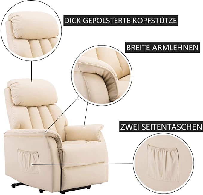 MCombo Electric Stand-Up Aid TV Chair Relax Chair Electrically Adjustable 7299