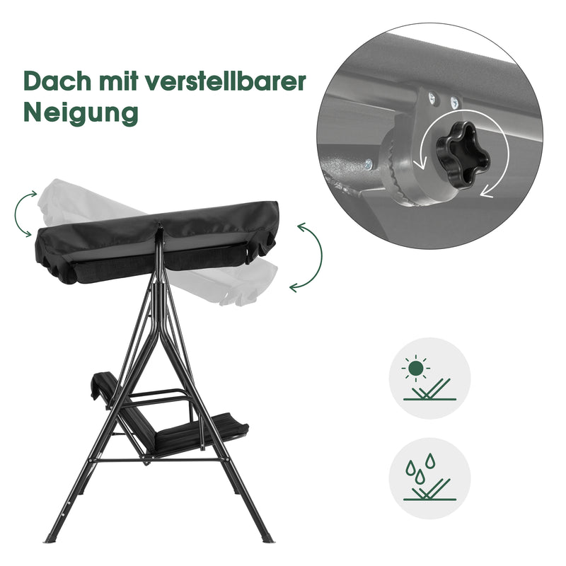 MCombo 3-Sitzer Hollywoodschaukel Gartenschaukel Gartenliege Schaukelbank 8003