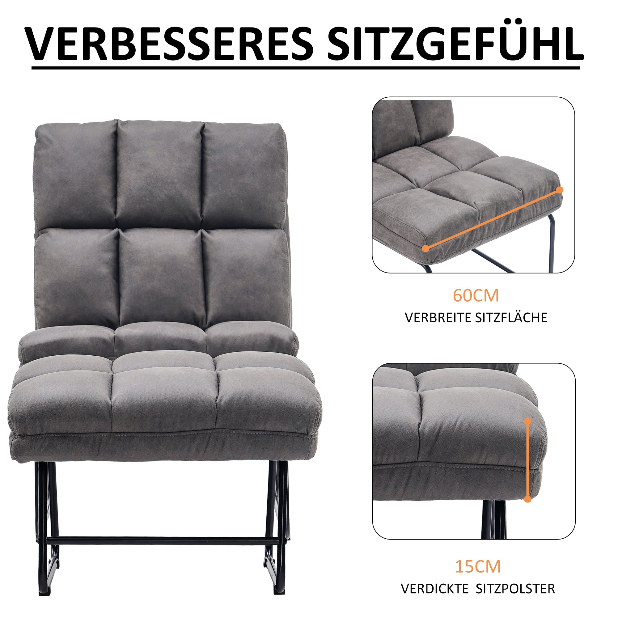 MCombo armchair with stool, relaxation armchair for living room, modern TV armchair, lounge chair, microfibre/velvet, 0016/0014