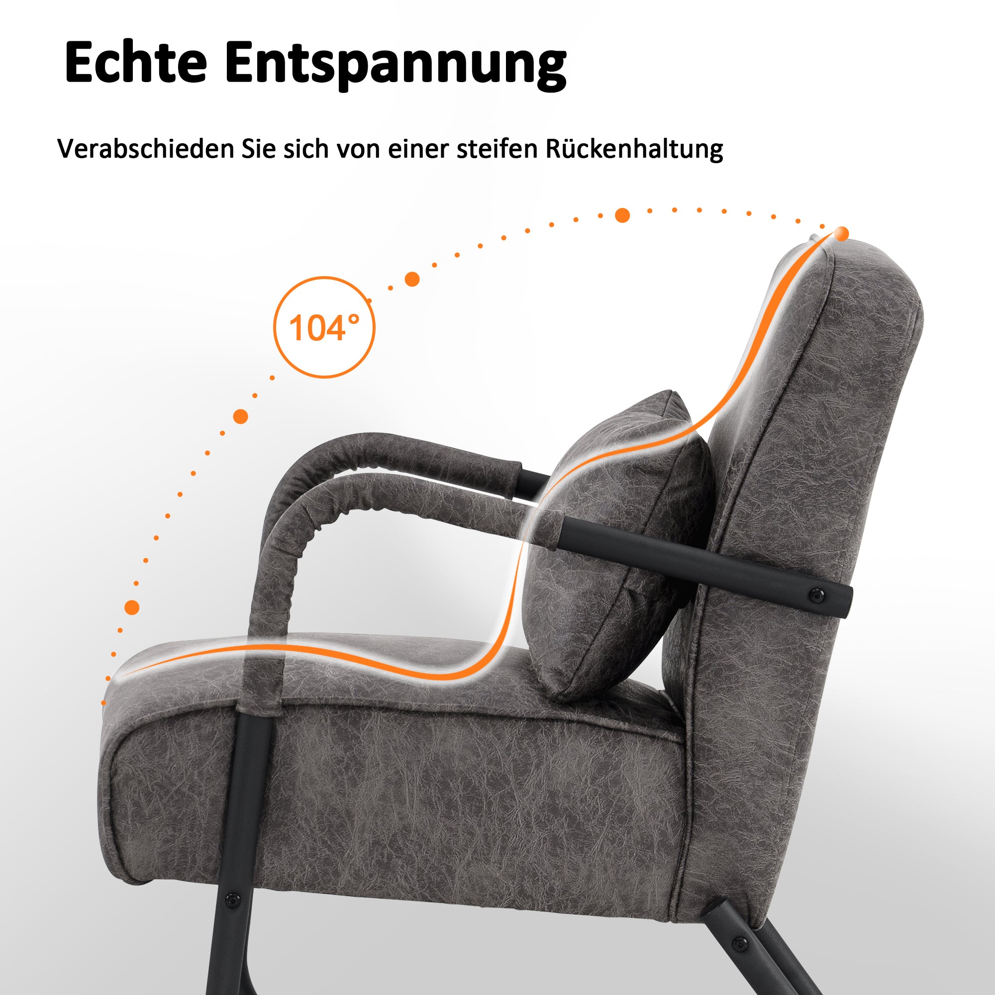M MCombo Sessel mit/ohne Hocker für Wohnzimmer , Retro Vintage Relaxsessel mit Taillenkissen, Armlehnensessel Loungesessel Polstersessel aus Mikrofaserstoff, 4742