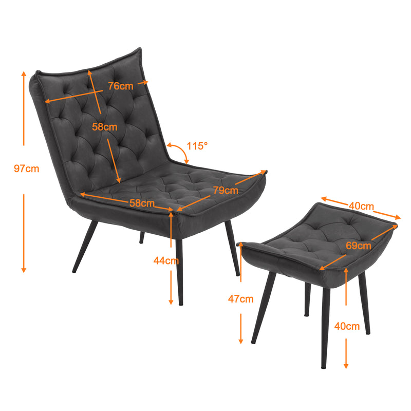 MCombo Relaxsessel Fernsehsessel Sessel Mikrofaser 4778, 4779, mit / ohne Hocker