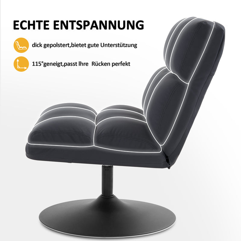 MCombo Drehsessel Stuhl modern, Cocktailsessel Loungesessel Relaxsessel Clubsessel für Wohnzimmer Schlafzimmer, Mikrofaser-Stoff, 4812