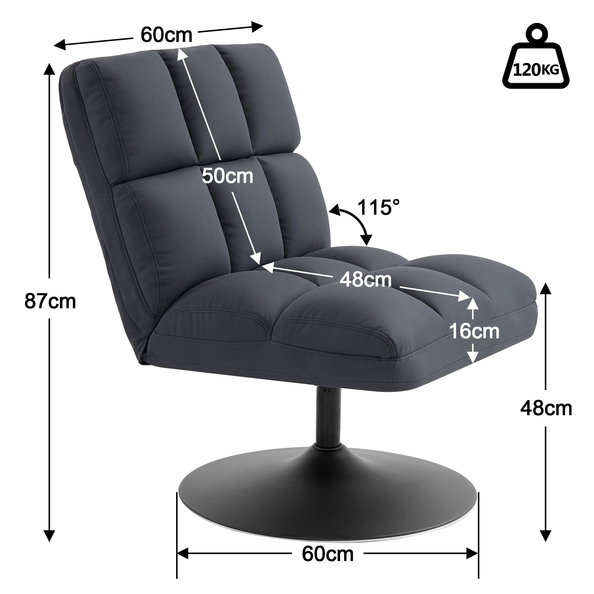 MCombo Drehsessel Stuhl modern, Cocktailsessel Loungesessel Relaxsessel Clubsessel für Wohnzimmer Schlafzimmer, Mikrofaser-Stoff, 4812