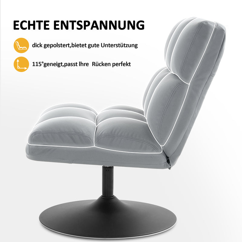 MCombo Drehsessel Stuhl modern, Cocktailsessel Loungesessel Relaxsessel Clubsessel für Wohnzimmer Schlafzimmer, Mikrofaser-Stoff, 4812