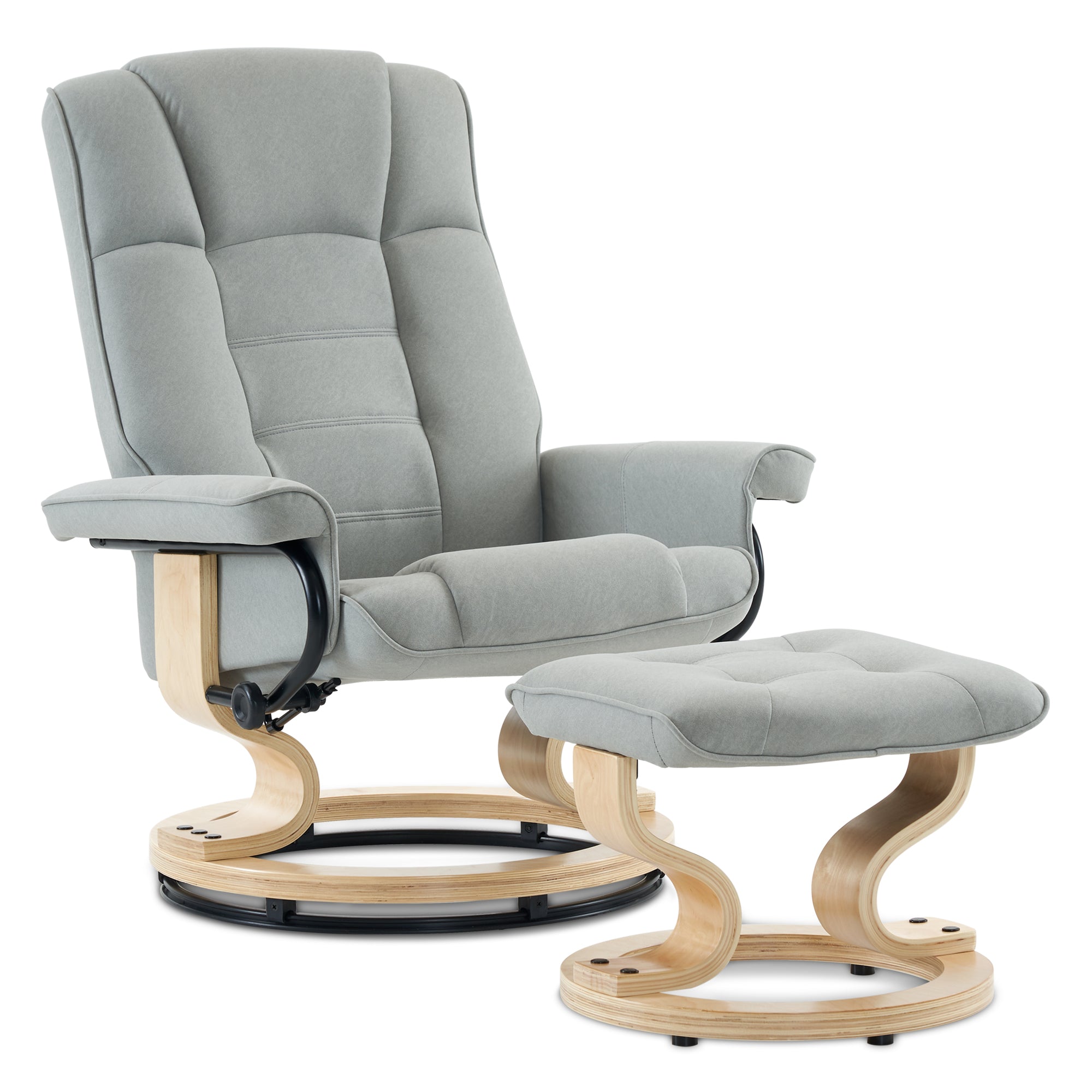 MCombo recliner chair with footstool, 360° swivel TV chair with reclining function, up to 120 kg load capacity, modern recliner chair for the living room, 9019 