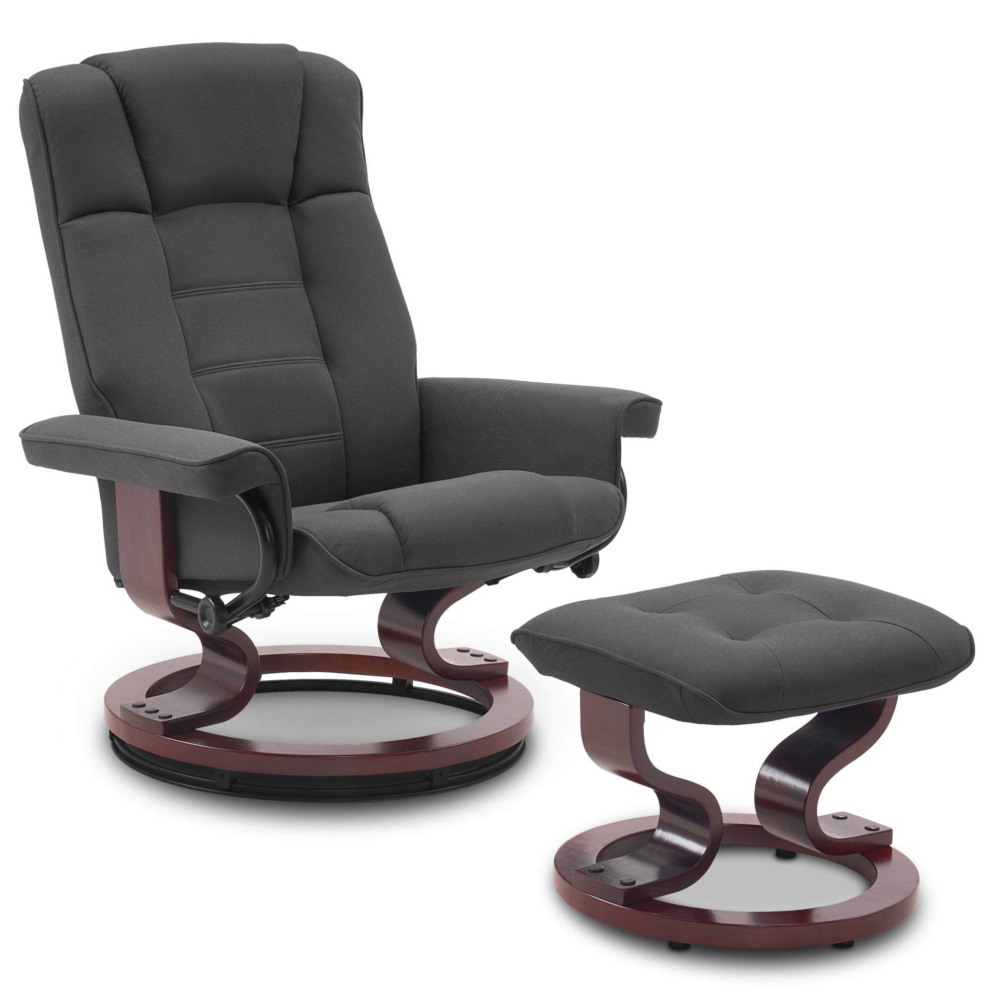 MCombo recliner chair with footstool, 360° swivel TV chair with reclining function, up to 120 kg load capacity, modern recliner chair for the living room, 9019 
