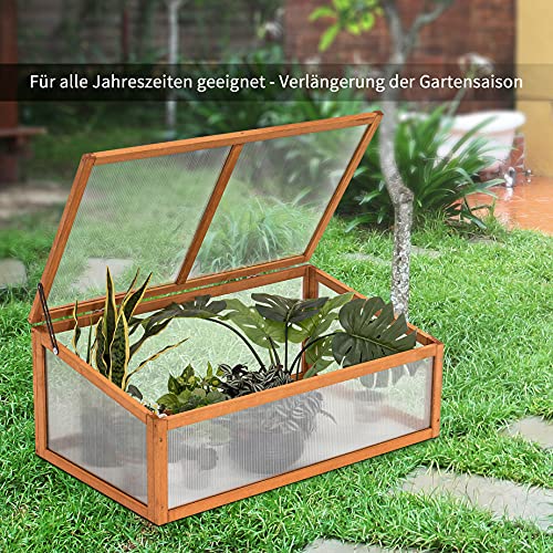 MCombo cold frame greenhouse greenhouse cold frame box attachment plant bed wood 0698 