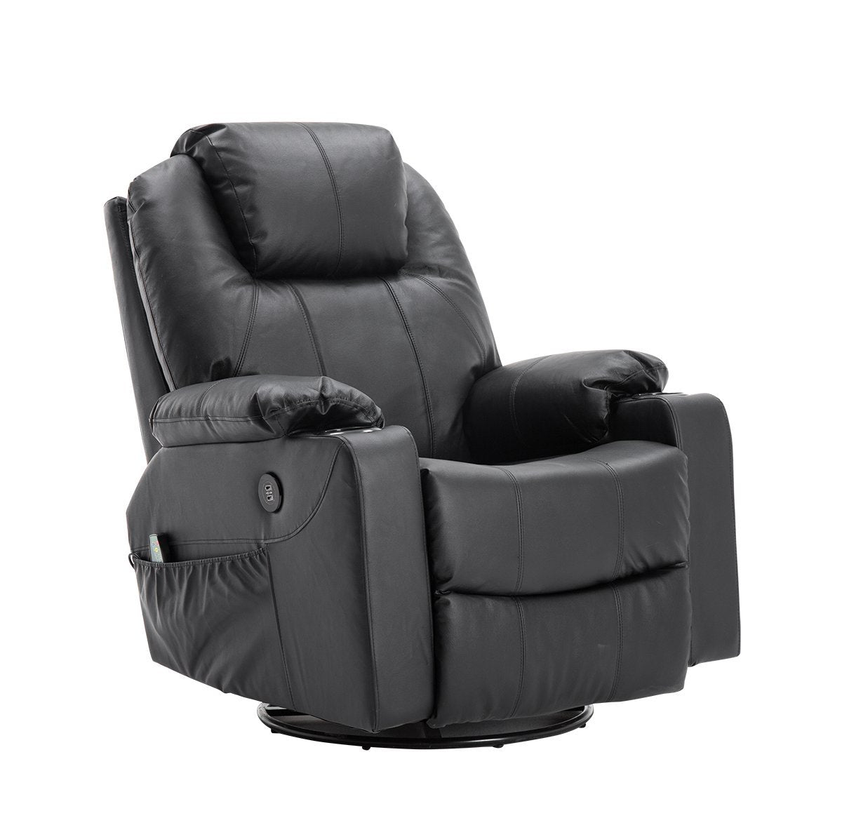 MCombo massage chair, relaxation chair, swivel + swing, manually adjustable, genuine leather 7050