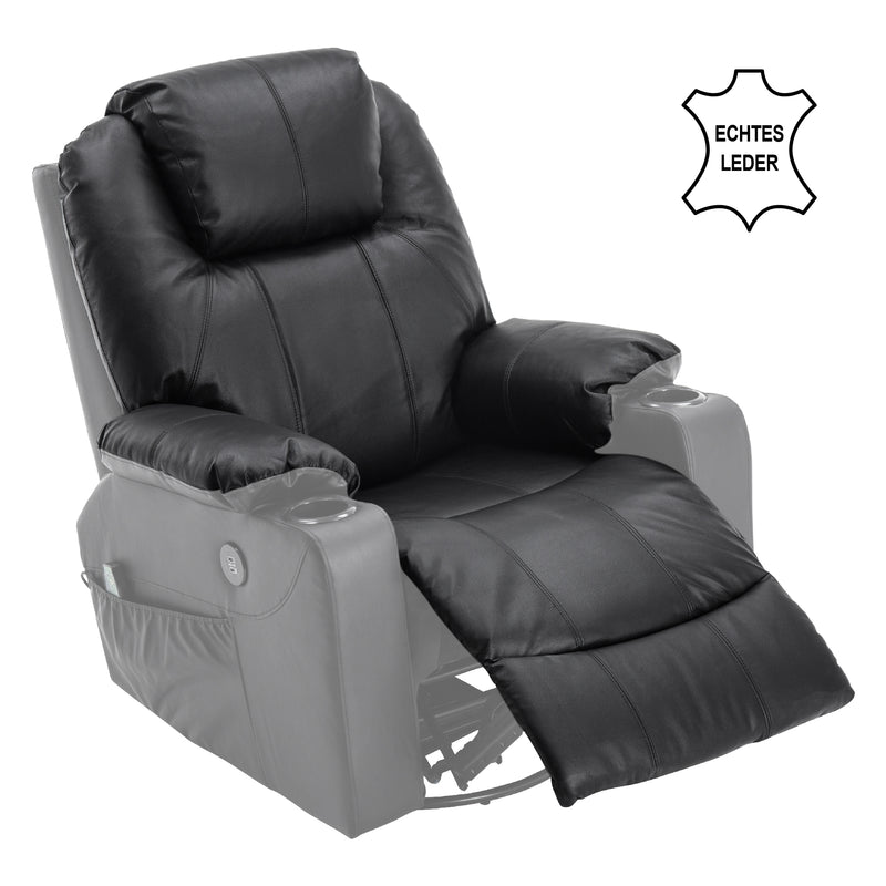 MCombo Massagesessel Relaxsessel Dreh+Schaukel manuell verstellbar Echtleder 7050