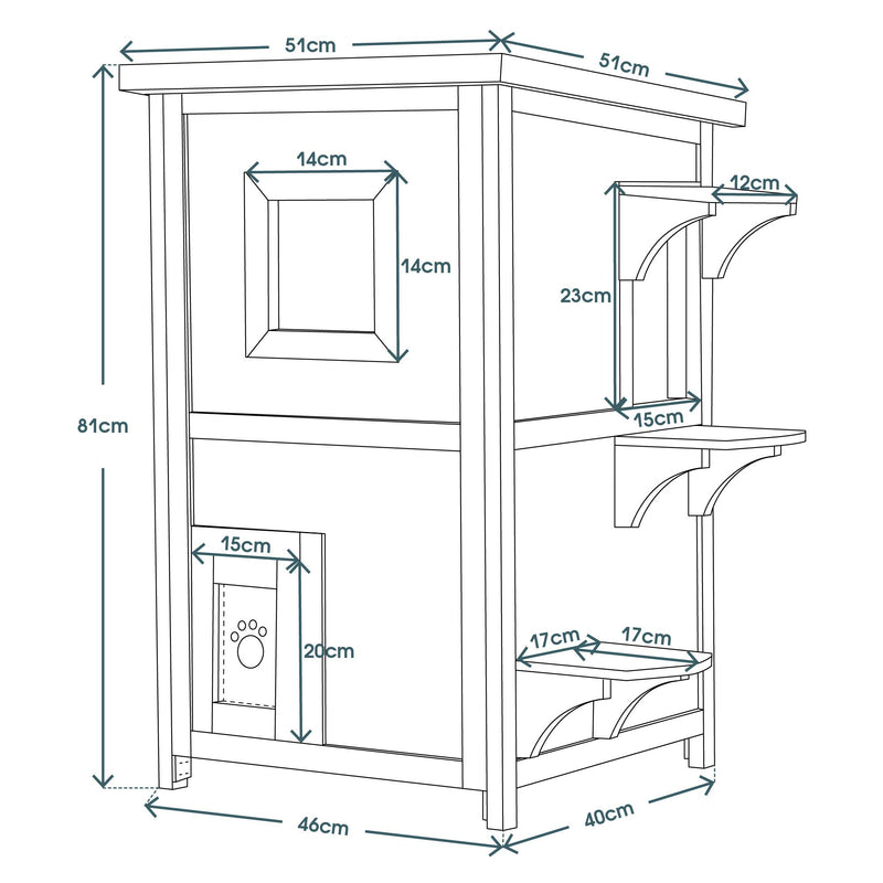 Lovupet Katzenhaus Katzenvilla isoliert Katzenhütte 2 Etagen Wetterfest 0508EY