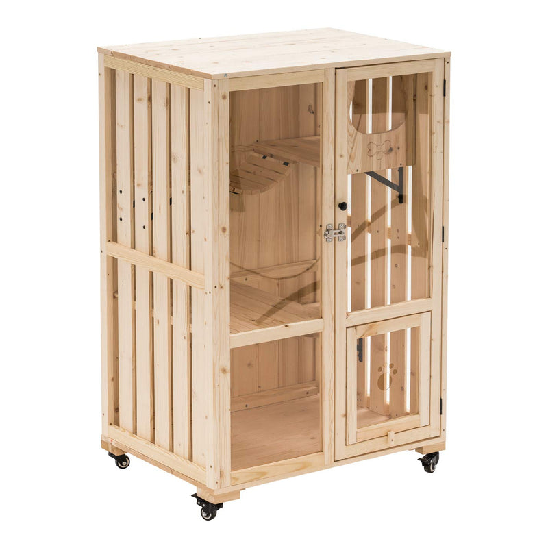 Lovupet Katzenhaus Mobile Katzenhütte aus unbehandeltem Holz 0783CR