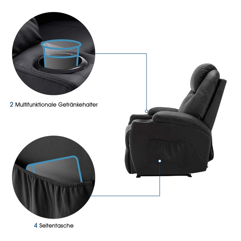 MCombo Massagesessel Fernsehsessel Relaxsessel mit Vibration+Heizung 7021