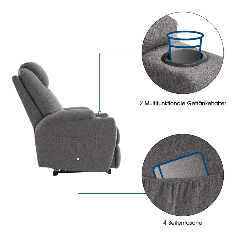 MCombo Massagesessel Fernsehsessel Relaxsessel mit Vibration+Heizung 7021