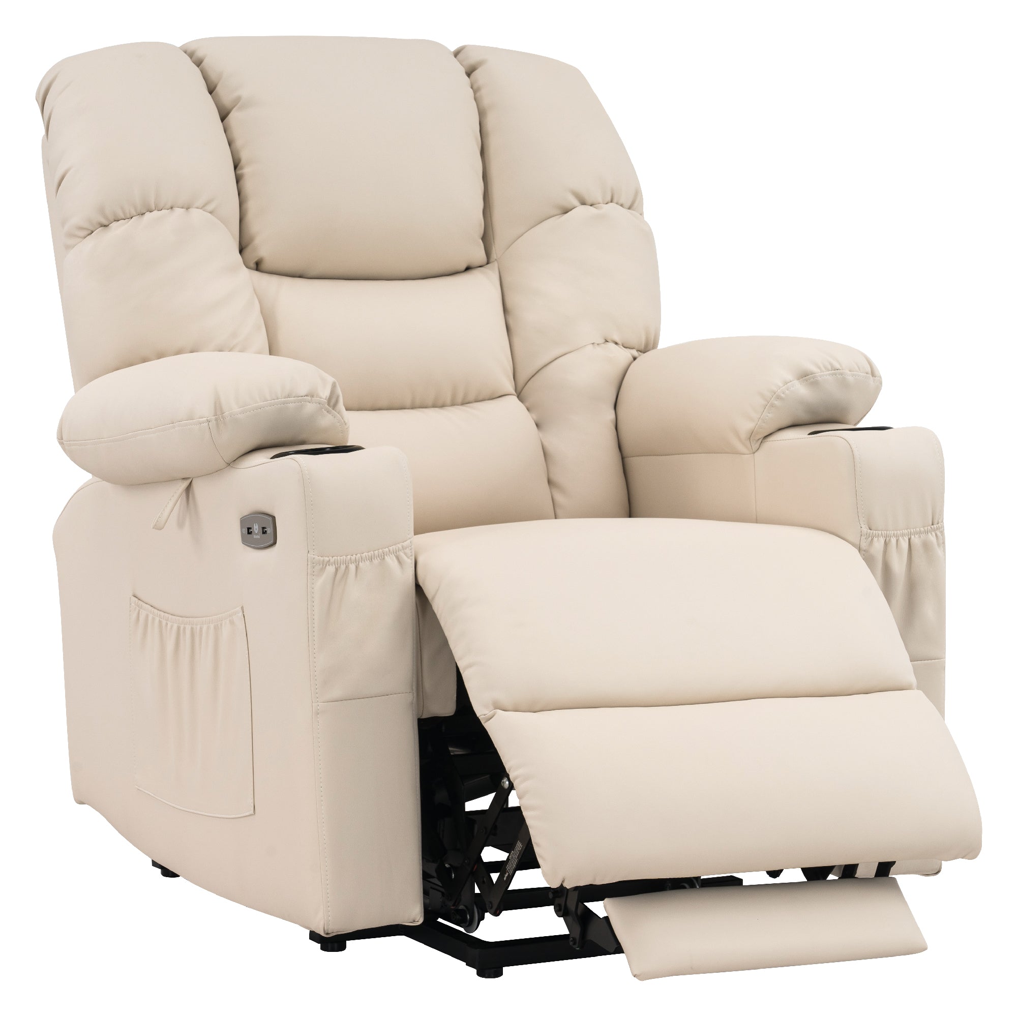 M MCombo elektrische Aufstehhilfe Relaxsessel 7550, mit 3 Motoren getrennt verstellbar, Liegeposition bis 170°, verlängerte Fußstütze, USB, für Senioren Wohnzimmer