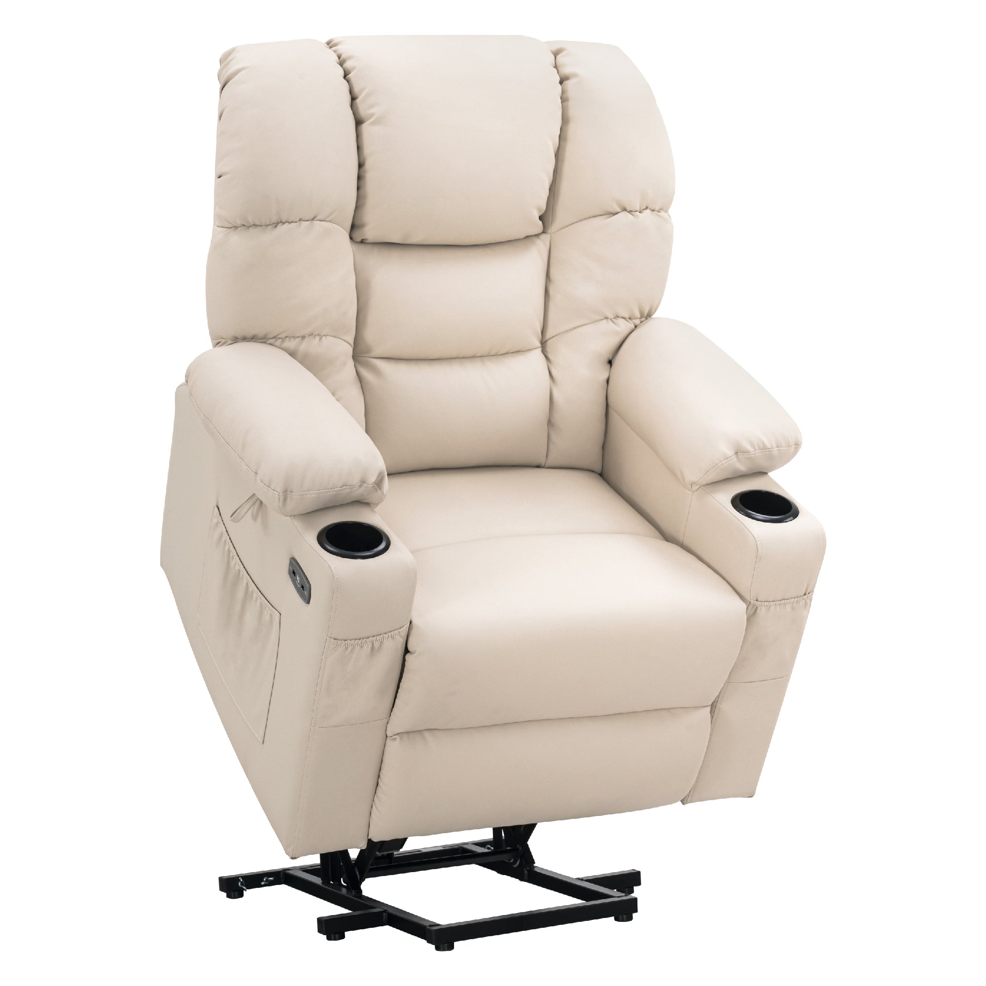 M MCombo elektrische Aufstehhilfe Relaxsessel 7550, mit 3 Motoren getrennt verstellbar, Liegeposition bis 170°, verlängerte Fußstütze, USB, für Senioren Wohnzimmer