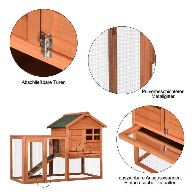 Lovupet Hühnerstall Kaninchenstall Hühnerhaus 2 Ebenen Outdoor Wetterfest 2020