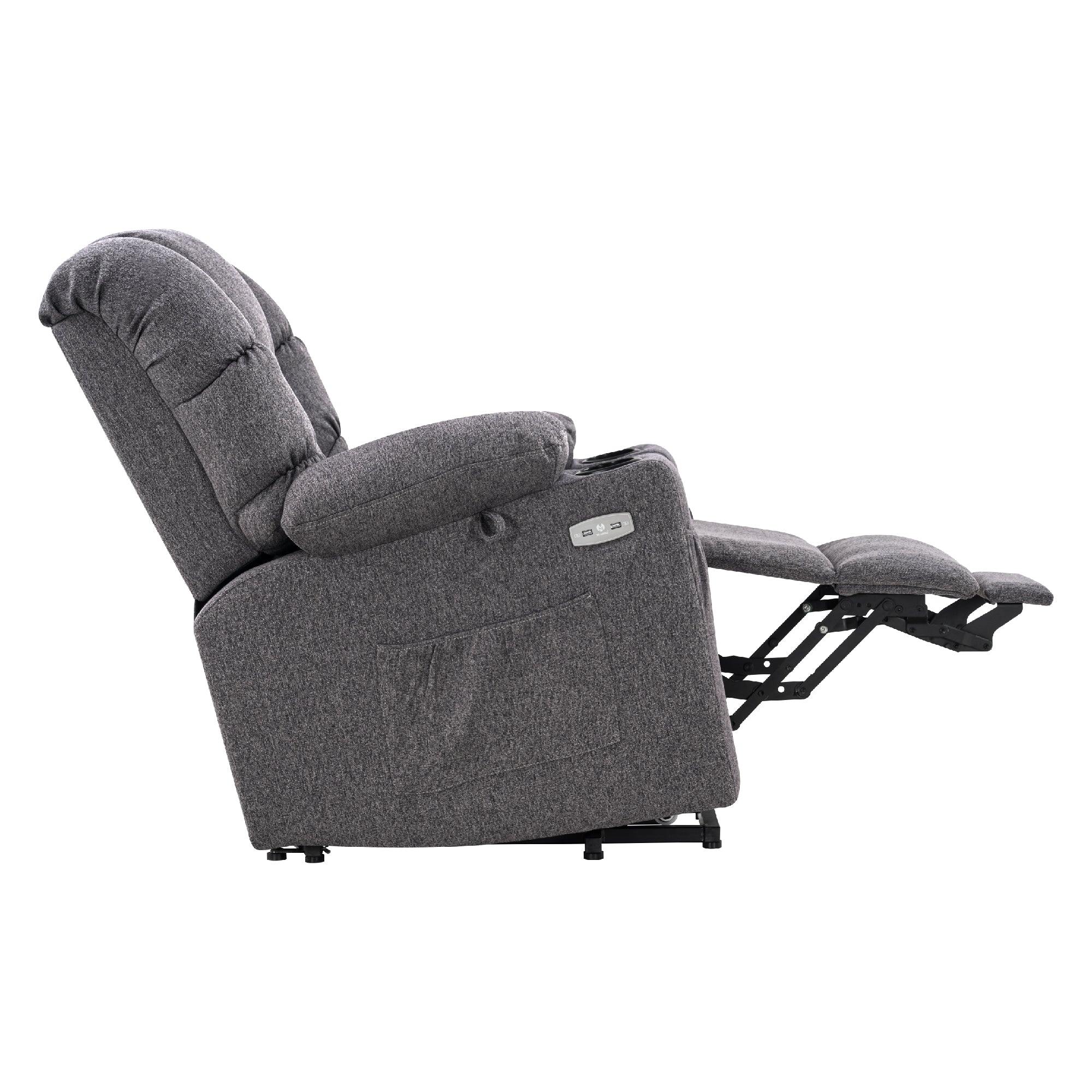 M MCombo elektrische Aufstehhilfe Relaxsessel 7550, mit 3 Motoren getrennt verstellbar, Liegeposition bis 170°, verlängerte Fußstütze, USB, für Senioren Wohnzimmer