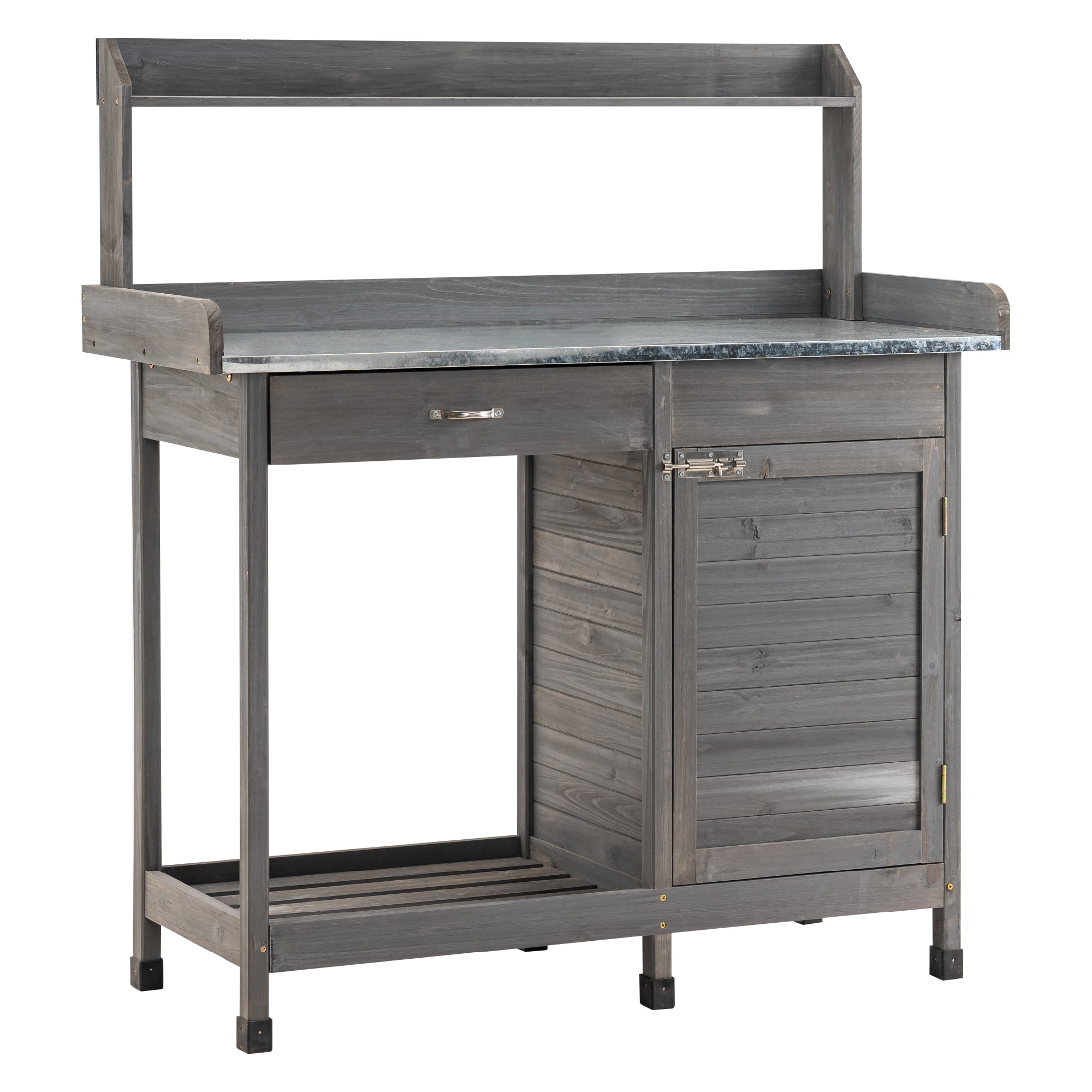 MCombo plant table, gardener's table, flower table with galvanized worktop 0440 