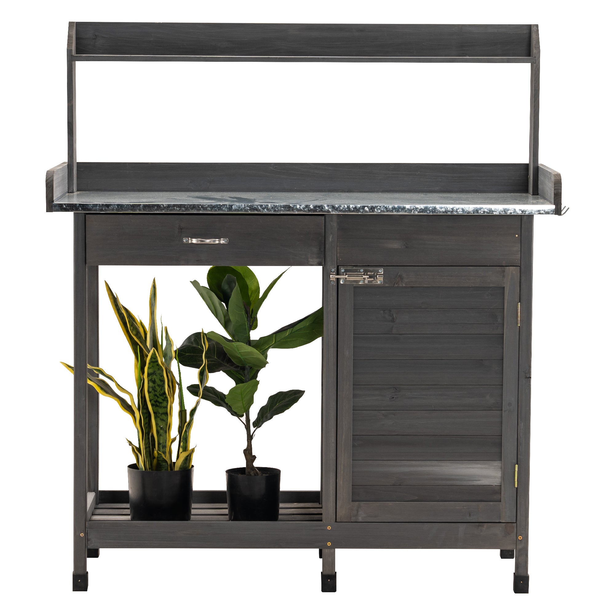 MCombo plant table, gardener's table, flower table with galvanized worktop 0440 