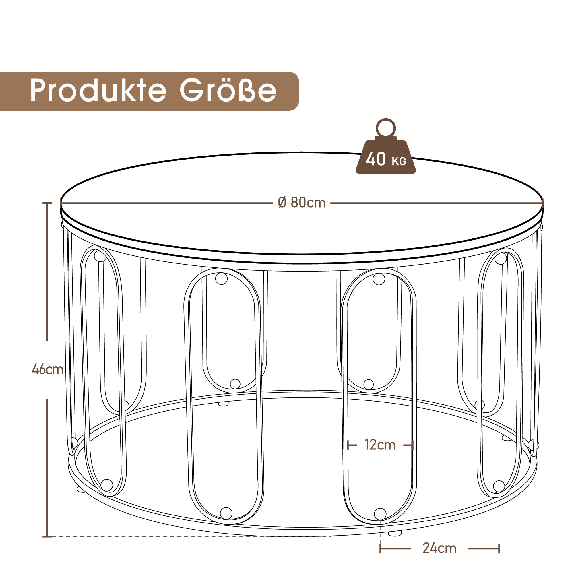 MCombo metal furniture coffee table side table round marble look/industrial style 2147 